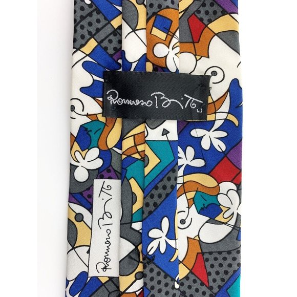 Romero Britto Men's Necktie. Abstract Pattern. Multi-Color. Silk. VGC! - Picture 4 of 5